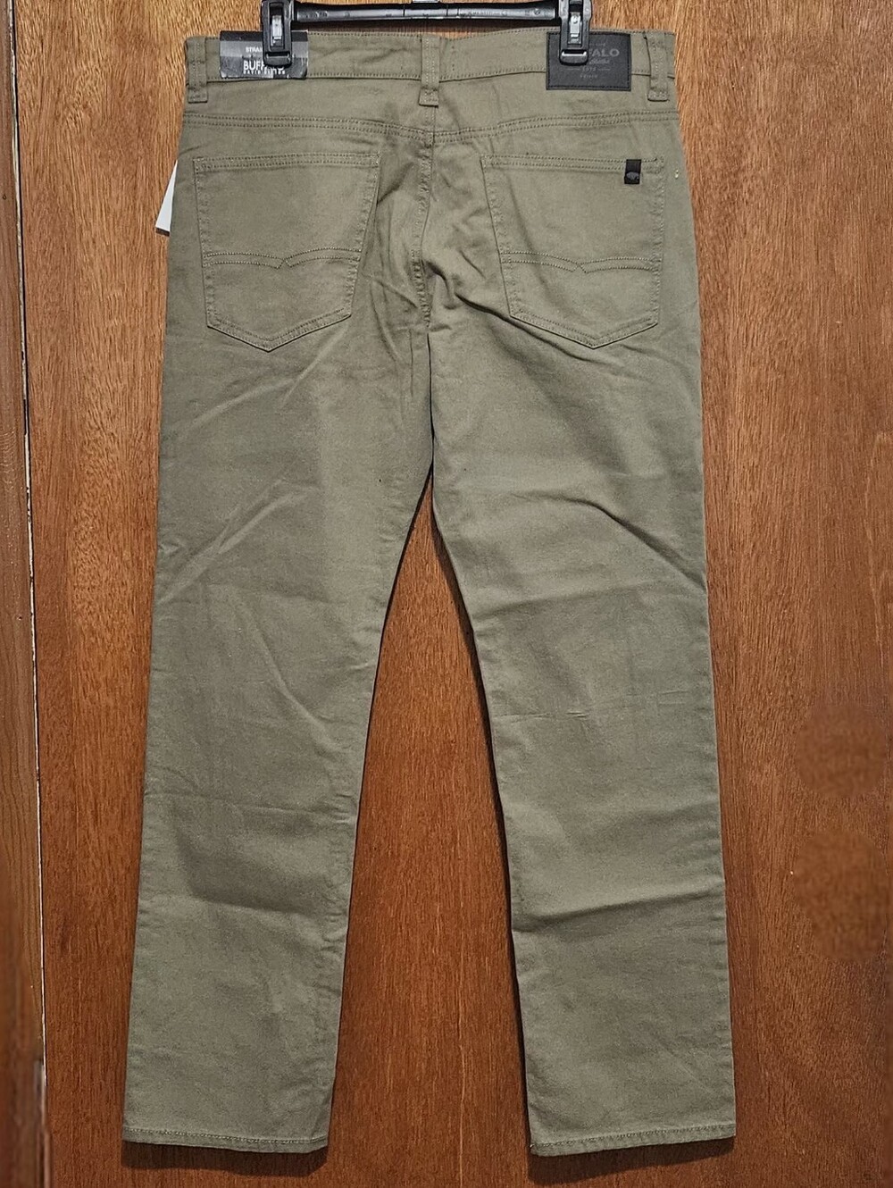 Buffalo David Bitton Six Straight Jeans Mens Olive Green Stretch Denim Size34x32 - Picture 3 of 9